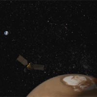 Artist's concept of Mars Reconnaissance Orbiter in orbit at Mars. Image credit: NASA/JPL