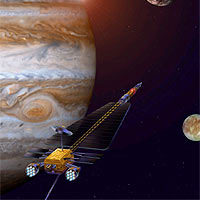 Artist's concept of Jupiter Icy Moons Orbiter.
<P>
Image courtesy: NASA