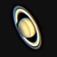 On Sept. 13th, amateur astronomer Ron Wayman of Tampa, Florida, took this picture of Saturn using his 8 inch telescope and a digital camera.
<P>
Courtesy: Ron Wayman and NASA