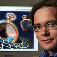 Associate physics professor Andrei Derevianko and his team isolated and explained a significant portion of the error in atomic clock output. (Photo by: Jean Dixon)