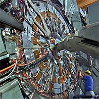 The BaBar detector at SLAC. 
<P>
(Courtesy of Lawrence Berkeley National Laboratory)