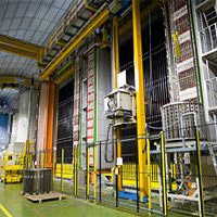 <p>
	A view of the OPERA detector in Gran Sasso, Italy. Neutrino beams from CERN in Switzerland are sent over 700km through the Earth's crust to the laboratory in Italy.</p>
