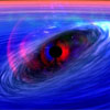 Image: Spacetime wave orbits black hole