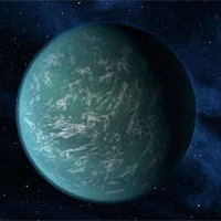 <p>
	Closer to Finding an Earth</p>
<p>
	This artist's conception illustrates Kepler-22b, a planet known to comfortably circle in the habitable zone of a sun-like star. It is the first planet that NASA's Kepler mission has confirmed to orbit in a star's habitable zone -- the region around a star where liquid water, a requirement for life on Earth, could persist. The planet is 2.4 times the size of Earth, making it the smallest yet found to orbit in the middle of the habitable zone of a star like our sun.</p>
<p>
	Scientists do not yet know if the planet has a predominantly rocky, gaseous or liquid composition. It's possible that the world would have clouds in its atmosphere, as depicted here in the artist's interpretation.</p>
<p>
	Image credit: NASA/Ames/JPL-Caltech</p>
