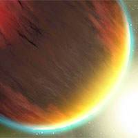 The basic chemistry for life has been detected in a second hot gas planet, HD 209458b, depicted in this artist's concept.