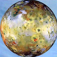 Io, Io, it's the hottest place to go. The satellite of Jupiter is the most volcanically active body, too. How hot is it? WUSTL planetary scientists have shown that Io is so hot its lavas are vaporizing sodium, potassium, silicon and iron gases into its atmosphere. 
<P>
Image courtesy: WUSTL