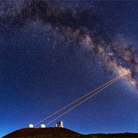 <p>
	Telescopes at the Keck Observatory use adaptive optics, which enabled UCLA astronomers to discover that G2 is a pair of binary stars that merged together.<br />
	Credit: UCLA<br />
	 </p>
