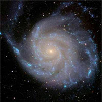 <p>
	Messier 101 (NGC 5457, a galaxy with a massive dark halo but no bulge and no detected black hole. Observations show that this giant galaxy cannot contain a black hole that is even as small as the relatively small black hole in our Milky Way galaxy.</p>
<p>
	Image Credit: wikisky.org</p>
