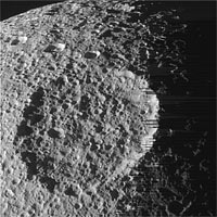 <p>
	This image of Penelope crater on Saturn's moon Tethys was obtained by NASA's Cassini spacecraft on August 14, 2010</p>
<p>
	Courtesy: NASA/JPL</p>
