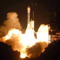 The Phoenix spacecraft launched from Florida's Cape Canaveral Air Force Station aboard a Delta II rocket. Image credit: NASA