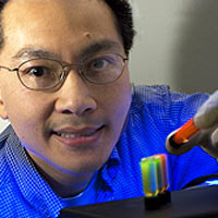 JEFF FITLOW<br /><br />Research by Michael Wong and scientists at Rice's Center for Biological and Environmental Nanotechnology revealed a breakthrough method for producing molecular specks of semiconductors called quantum dots, a discovery that could clear the way for better, cheaper solar energy panels.<br /><br />Image courtesy: Rice University
