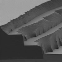 The layer-by-layer solar thermal fuel polymer film comprises three distinct layers (4 to 5 microns in thickness for each). Cross-linking after each layer enables building up films of tunable thickness.
<BR><BR>
Courtesy of MIT