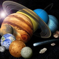 Montage of planets. Image credit: NASA/JPL