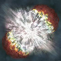 <p>
	Illustration of a supernova explosion. Three exceptionally luminous supernovae explosions have been observed in recent years. One was first observed using a robotic telescope at Caltech's Palomar Observatory. Data collected with Palomar's Samuel Oschin Telescope was transmitted from the remote mountain site in southern California to astronomers via the NSF-funded High-Performance Wireless Research and Education Network (HPWREN). The Nearby Supernova Factory research group at the Lawrence Berkeley Laboratory reported the co-discovery of the supernova, known as SN2005gj. Researchers in Canada have analyzed this, along with two other supernovae, and believe that they each may be the signature of the explosive conversion of a neutron star into a quark star.</p>
<p>
	Credit: NASA/CXC/M.Weiss</p>

