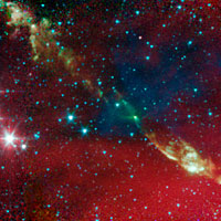 <p>New evidence from NASA's Spitzer Space Telescope is showing that tight-knit twin stars might be triggered to form by asymmetrical envelopes like the ones shown in this image. </p>
<p><br />Image credit: NASA/JPL-Caltech/Univ. of Michigan</p>